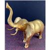 Image 1 : Cast Brass Elephant Figurine with Upturned Trunk