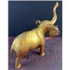 Image 3 : Cast Brass Elephant Figurine with Upturned Trunk