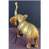 Image 4 : Cast Brass Elephant Figurine with Upturned Trunk