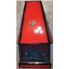 Image 3 : Wall-Mounted Red Metal Fireplace with Decorative Crest and Matching Sword Plaques