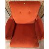 Image 4 : Upholstered Orange Velvet Armchair with Button Tufting