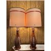 Image 1 : Embossed Ceramic Table Lamps with Tan Shades