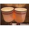 Image 3 : Embossed Ceramic Table Lamps with Tan Shades