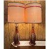 Image 5 : Embossed Ceramic Table Lamps with Tan Shades