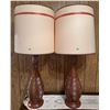 Image 6 : Embossed Ceramic Table Lamps with Tan Shades