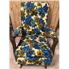 Image 1 : Upholstered Recliner Chair with Blue and Yellow Floral Pattern