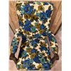 Image 4 : Upholstered Recliner Chair with Blue and Yellow Floral Pattern