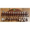 Image 3 : 36 Decorative Souvenir Spoons with Wall Racks and Framed Print