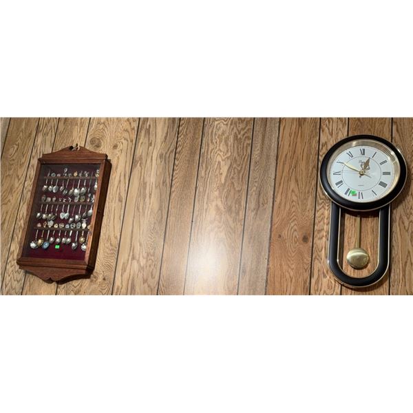 Wall-Mounted Display Case with Collectible Spoons