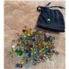 Image 2 : Glass Marbles with Drawstring Pouch