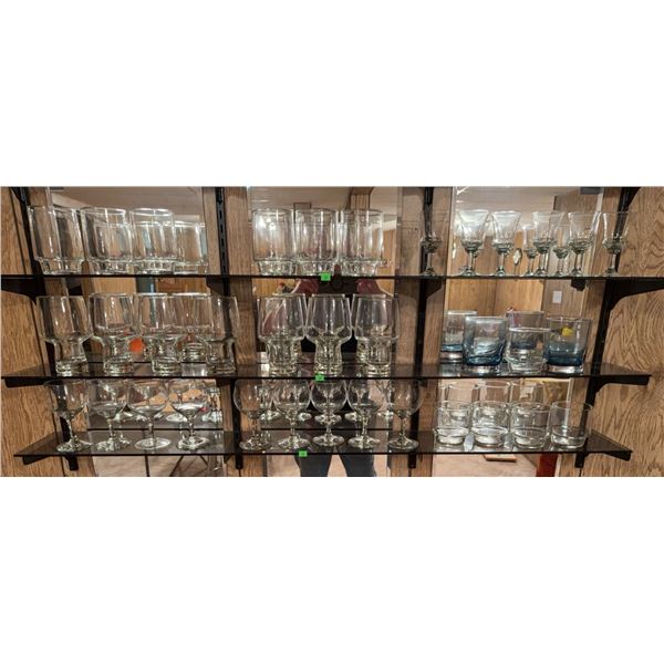 Glassware Collection Including Tumblers and Stemware