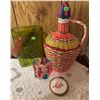 Image 1 : Household Decorative Items Including Glass Jug, Glass, and Trinket Box