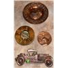 Image 2 : 3 Decorative Metal Plates, Car Wall Plaque, and Framed Rural Print