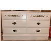 Image 2 : White Painted Dresser and Chest Set with Floral Trim and Mirror