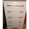 Image 4 : White Painted Dresser and Chest Set with Floral Trim and Mirror