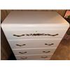 Image 7 : White Painted Dresser and Chest Set with Floral Trim and Mirror