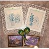 Image 2 : Framed Artwork and Painted Maracas Lot