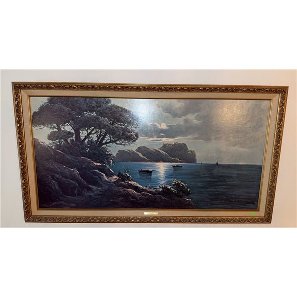 Framed Print Moonlight Over Capri by Casati