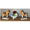 Image 1 : Ceramic Horse Figurines and Coalport 'Rochelle' Bone China Floral Arrangement
