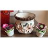 Image 2 : Decorative Items Including Red Glass Basket