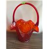 Image 4 : Decorative Items Including Red Glass Basket