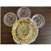 Image 2 : Decor Lot: Ceramic Eagle, Glass Plates, Votive Holder