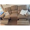 Image 4 : Upholstered Reclining Sofa and Chair Set with Wood Side Table