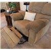 Image 8 : Upholstered Reclining Sofa and Chair Set with Wood Side Table