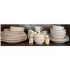 Image 2 : Floral Pattern Porcelain Dinnerware Set with Pig Figurines, 41 Pieces