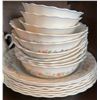 Image 5 : Floral Pattern Porcelain Dinnerware Set with Pig Figurines, 41 Pieces