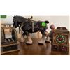 Image 1 : Ceramic Draft Horse Figurine and Two Vintage-Style Miniatures
