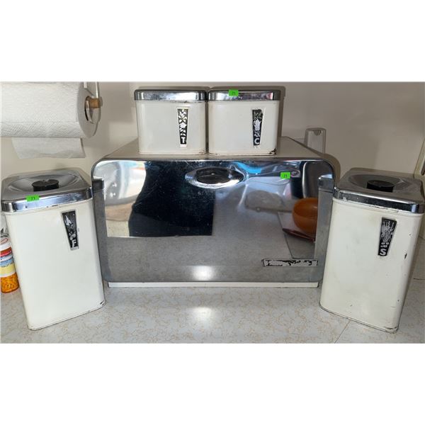 Metal Kitchen Canister Set with Bread Box