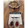 Image 3 : Napier Gold-Tone and Red Oval Jewellery Set