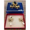 Image 2 :  3 beautiful Gold Toned and Black Cabochon Scarf Holders With Pair of Simply Sweet Earrings