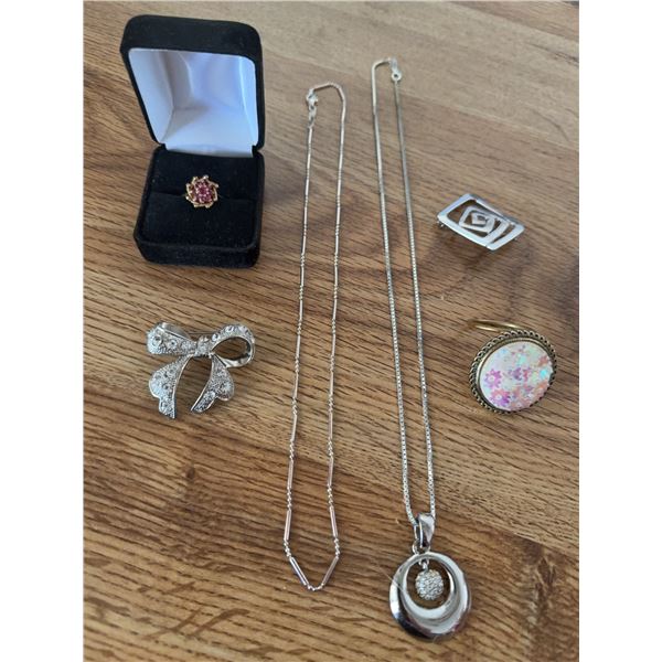 Costume Jewellery Necklaces, Pins, and Ring