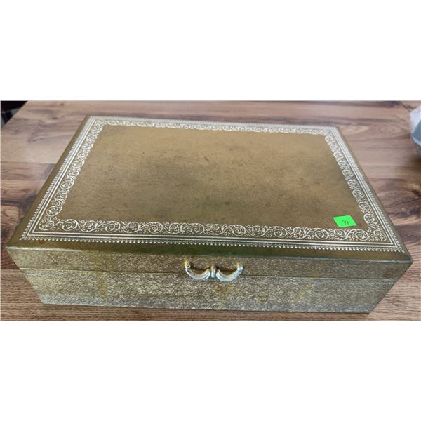 Jewellery Box with Assorted Costume Jewellery and Coro Earrings