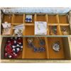 Image 4 : Jewellery Box with Assorted Costume Jewellery and Coro Earrings