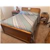 Image 1 : Wood Double Bed Frame and Nightstand Set