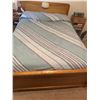 Image 3 : Wood Double Bed Frame and Nightstand Set