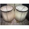 Image 2 : Table Lamps with Brass Bases and Fabric Shades