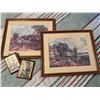 Image 1 : Framed Landscape Prints and Hummel Style Wall Plaques, Set of Four