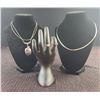 Image 1 : 10k Gold Rings ( 5 Grams total)  Sterling Silver chain ( 3 Grams) with Pendant and Bonus Necklace