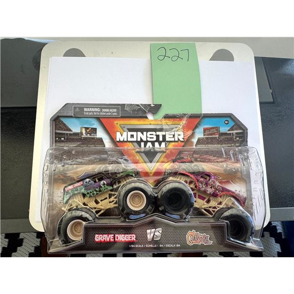 Monster Jam Grave Digger vs Calavera 1:64 Scale Diecast Demolition Doubles Pack