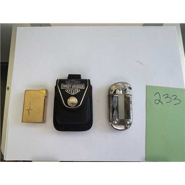 Vintage Swank J2 Gold Tone Starburst Butane Lighter Windproof MCM Japan Compact