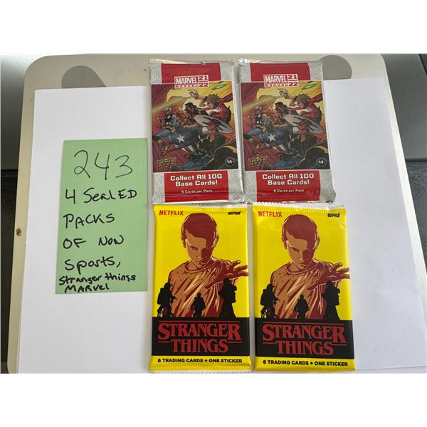 Sealed Non Sport Trading Card Pack Lot 4 Upper Deck Marvel Annual Stranger Things