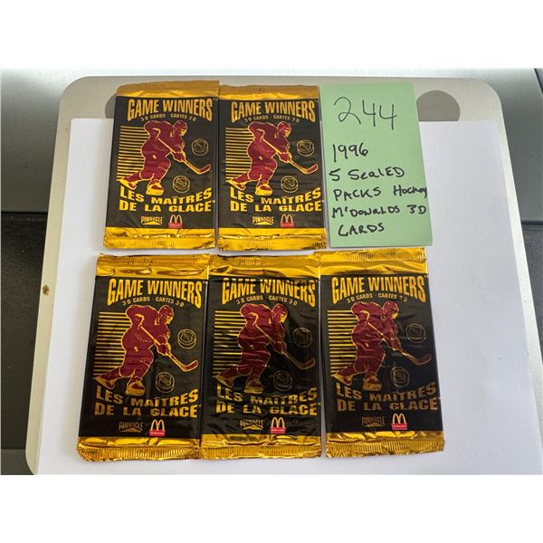1996 Pinnacle McDonalds Game Winners 3D Hockey Sealed Pack Lot 5 Les Maitres Ice