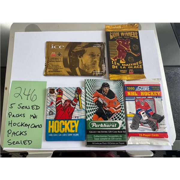 Vintage Sealed NHL Hockey Trading Card Pack Lot 5 O Pee Chee Score Parkhurst Ice