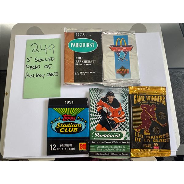 Vintage Sealed NHL Hockey Trading Card Pack Lot 5 Upper Deck Topps Parkhurst 3D