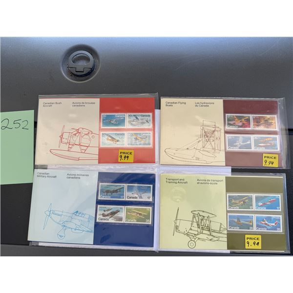 Canada Post Canadian Aircraft Thematic Collection Stamp Souvenir Packs Lot of 4