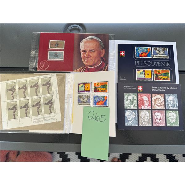 Swiss PTT Souvenir Stamp Folder Switzerland Portrait Canada Pope John Paul Lot